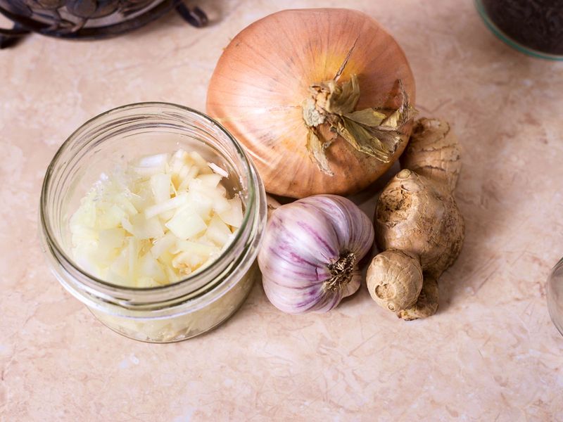 Onion, garlic and ginger