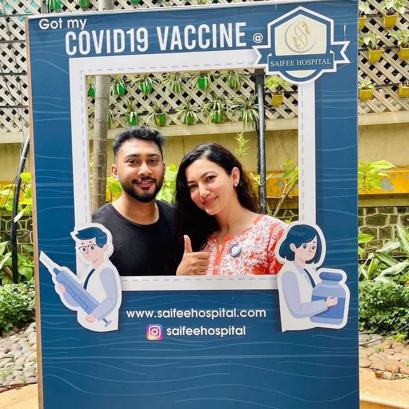 Gauahar Khan and her husband get the COVID-19 vaccine