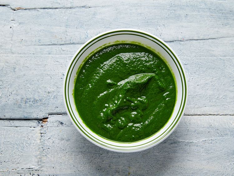 Spinach purée