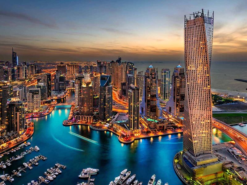 STOCK Dubai Marina skyline
