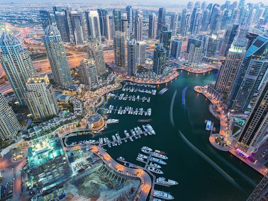 STOCK Dubai Marina skyline
