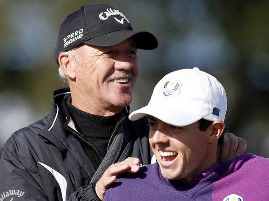 Coach Peter Cowen with Rory McIlroy