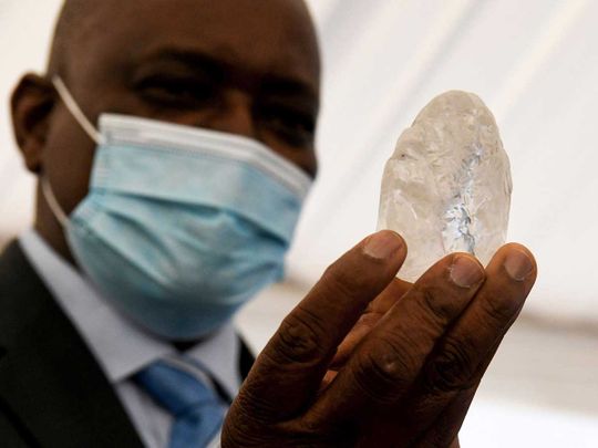 Botswana President Mokgweetsi Masisi diamond