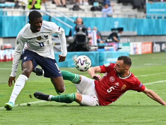 Ousmane Dembele was injured against Hungary