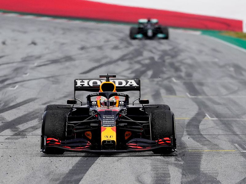 Red Bull's Max Verstappen leaves Lewis Hamilton trailing in the Styrian Grand Prix