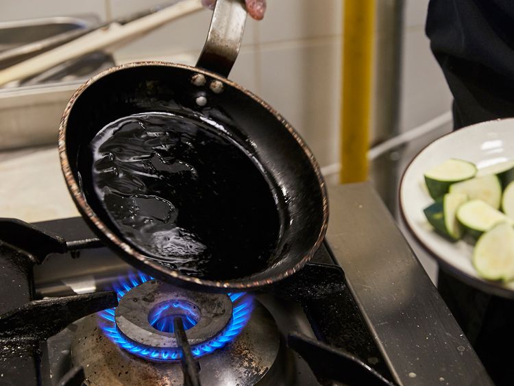 Heat oil in a pan 