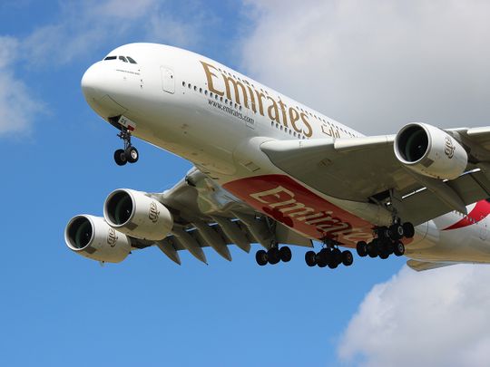 An Emirates airline Airbus A380