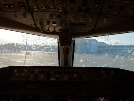 Emirates plane damaged in hail storm shortly after take off 