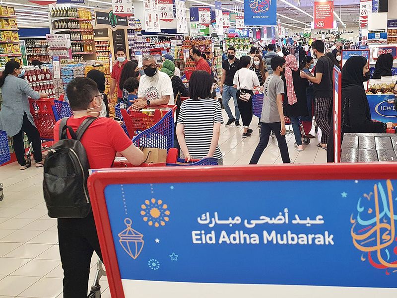 Shoppers throng the Mirdif City Centre for Eid Al Adha shopping.