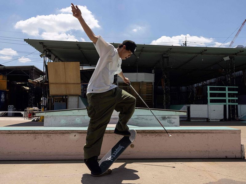 Visually impaired skateboarder Ryusei Ouchi