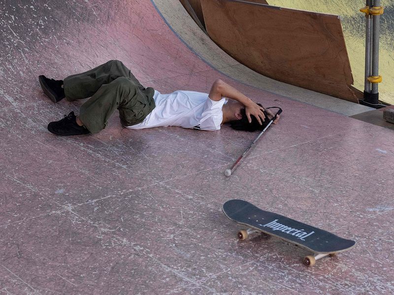 Visually impaired skateboarder Ryusei Ouchi