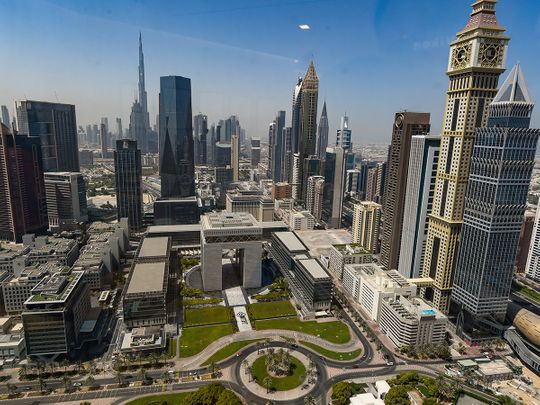 STOCK Dubai skyline DIFC