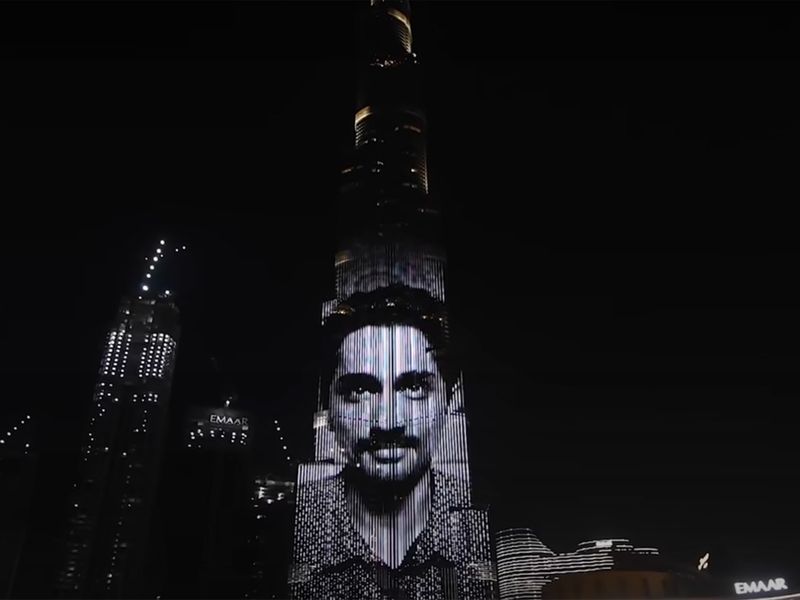 A clip from 'Navarasa' on The Burj Khalifa