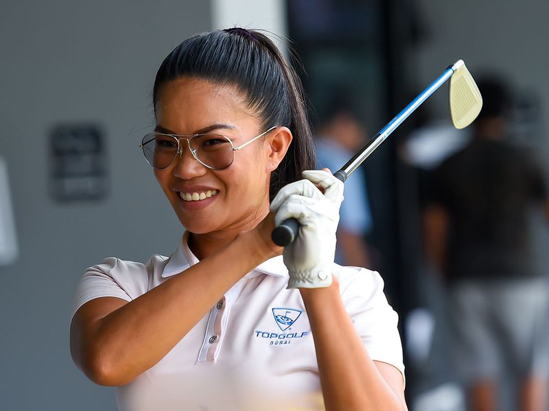Dyenzen (Jen) Davidson has taken up golf at Emirates Golf Club in a big way. Photos by Virendra Saklani/Gulf News