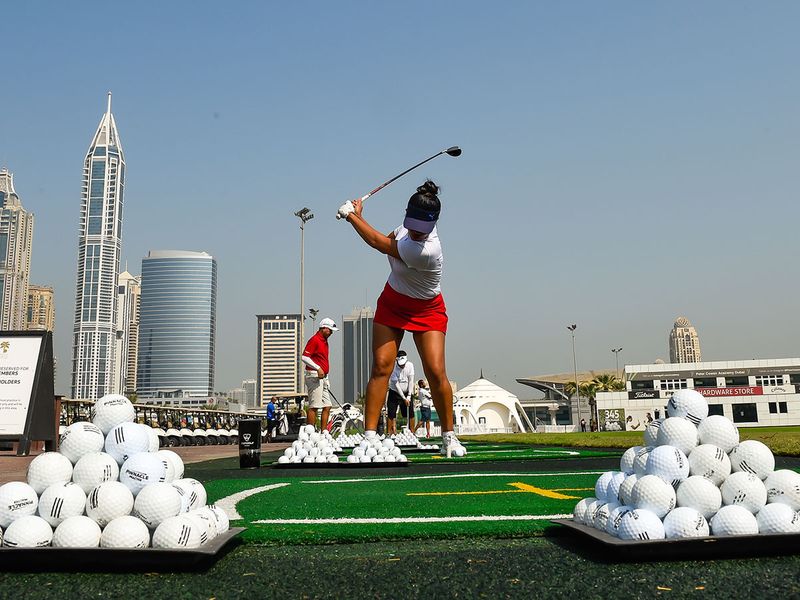 Dyenzen (Jen) Davidson has taken up golf at Emirates Golf Club in a big way. Photos by Virendra Saklani/Gulf News