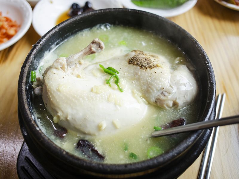 Ginseng chicken soup or samgyetang