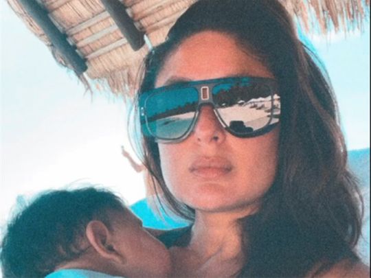 Kareena Kapoor with son Jeh in the Maldives