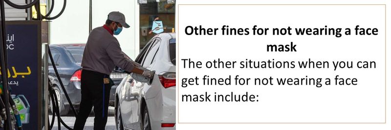 Other fines for not wearing a face mask The other situations when you can get fined for not wearing a face mask include: