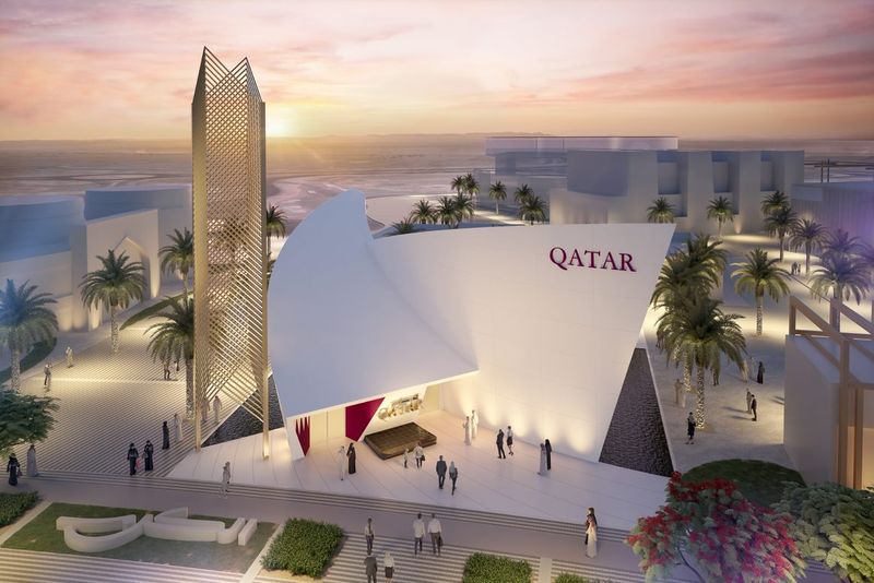 An artist's rendering of the Qatar pavilion