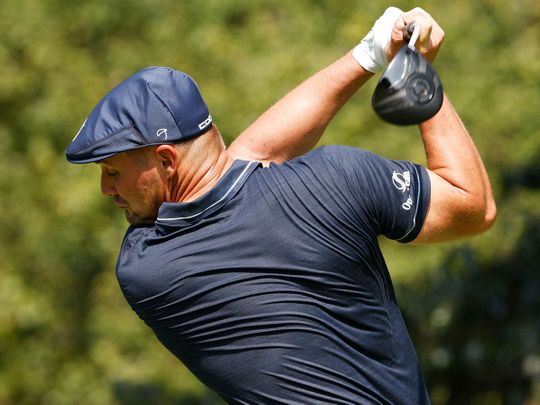 Bryson DeChambeau in action during the second round of the BMW Championship 