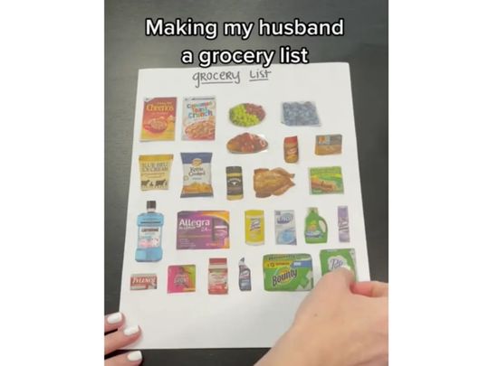 TikToker makes picture-based grocery list for husband