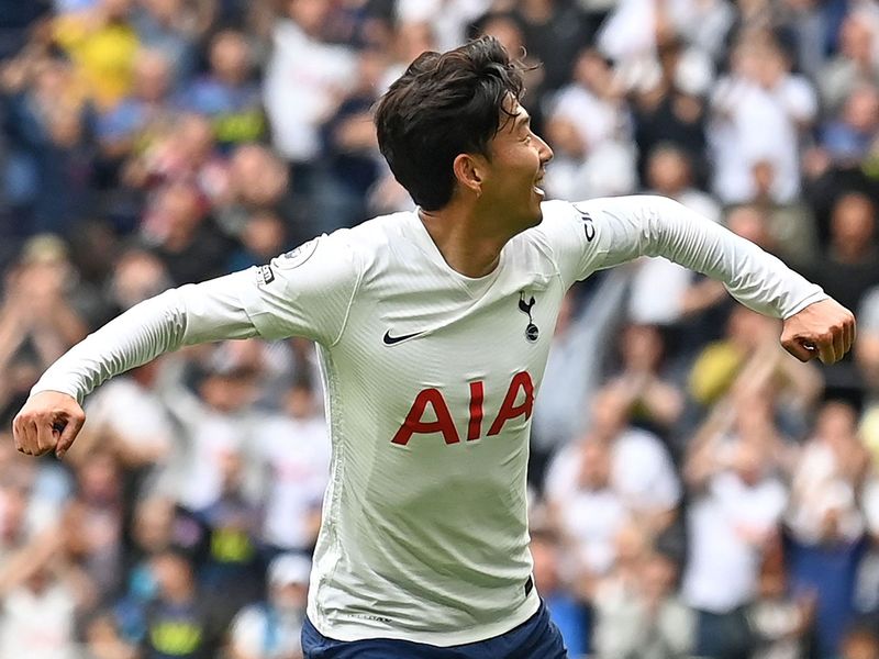 Tottenham Hotspur's Son Heung-Min celebrates after scoring against Watford 
