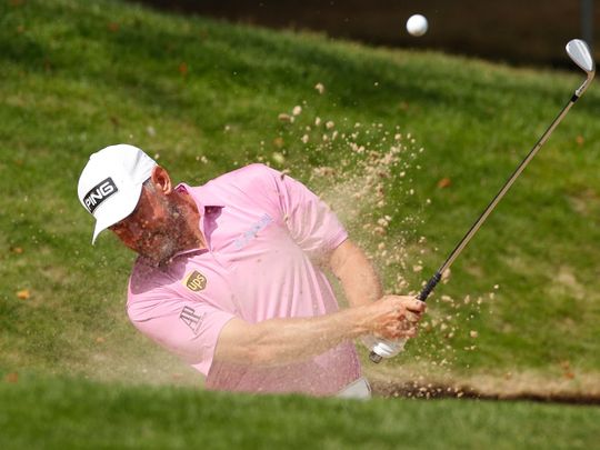 England's Lee Westwood in action during the final round at Wentworth