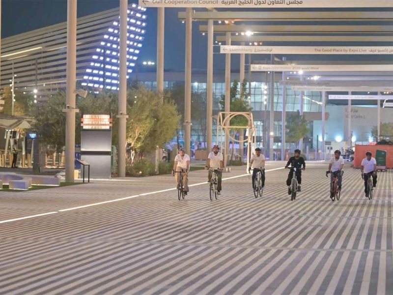 Sheikh Mohammed bin Rashid takes bike tour of Expo 2020 site