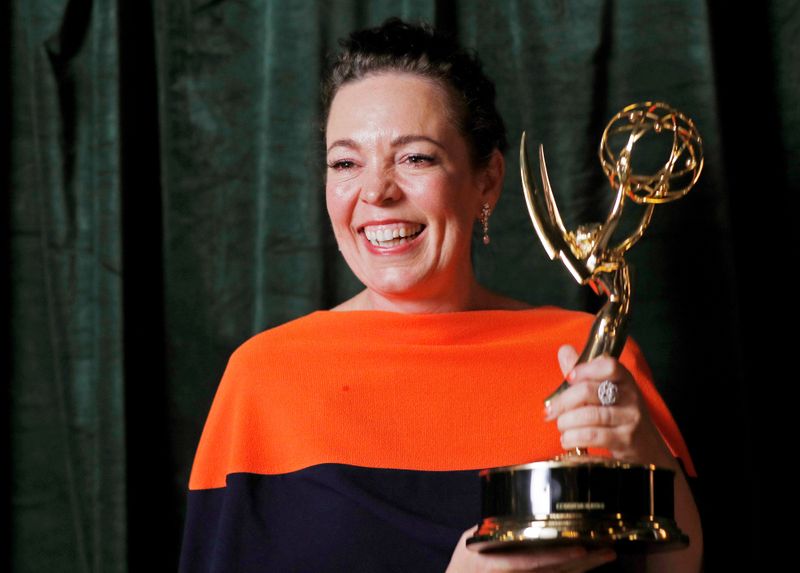 Olivia Colman with her Emmy