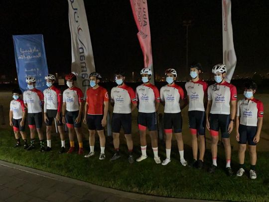 Abu Dhabi Cycling Club members launch the Daman 1,000km challenge