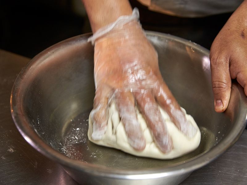 Knead the dough into a round ball 