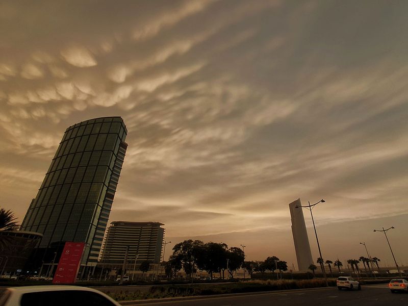 Sand storm and clouds over Dubai