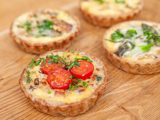 Quiche - a buttery, creamy and flaky savoury pie pastry 