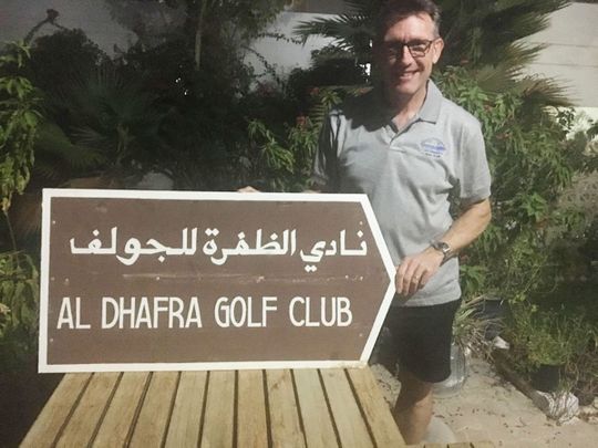 Geert Saman (Sam), sharing memories and memorabilia of his times at the now closed Al Dhafra Golf Links and looking forward to the future golf in Al Ruwais