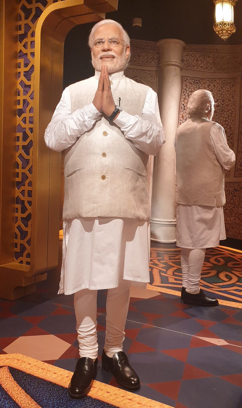 Wax statue of Indian Prime Minister Narendra Modi at Madame Tussauds Dubai