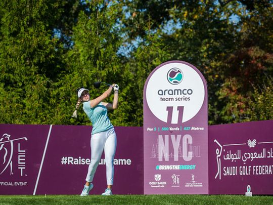 Dubai's Alison Muirhead in action during the Aramco Team Series event in New York