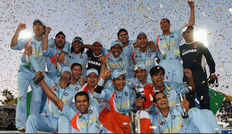 Indian team overjoyed at winning the T20 World Cup in 2007