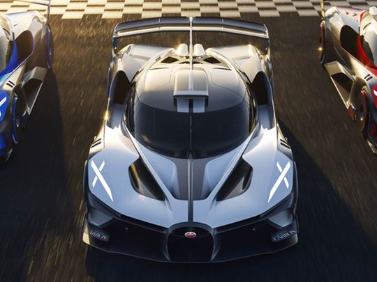 French luxury car Bugatti presents Bolide, its new concept car.