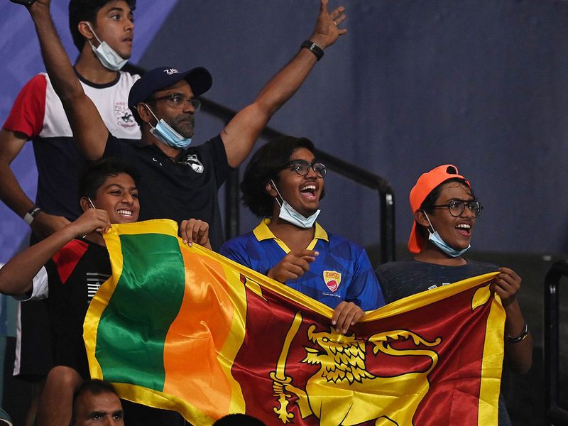 Sri Lanka fans at Zayed Cricket Stadium