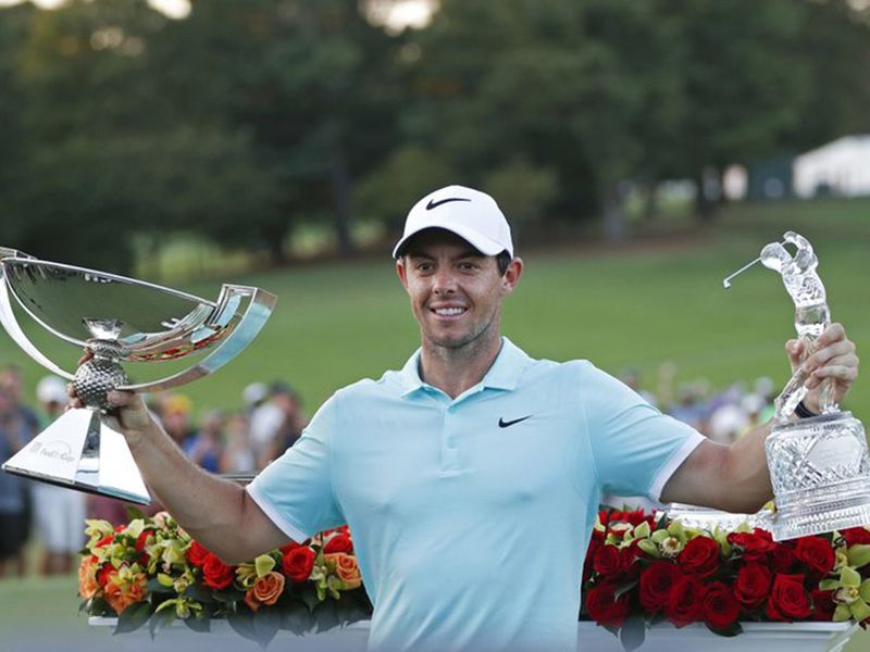 2016 Tour Championship - McIlroy took home the whopping $10m FedEx Cup prize after finishing top of the season-long points race with a dramatic play-off victory over Ryan Moore. The pair could not be separated after three holes but McIlroy superbly sunk a birdie putt from 15 feet on the fourth extra hole to win the season-ending tournament. 