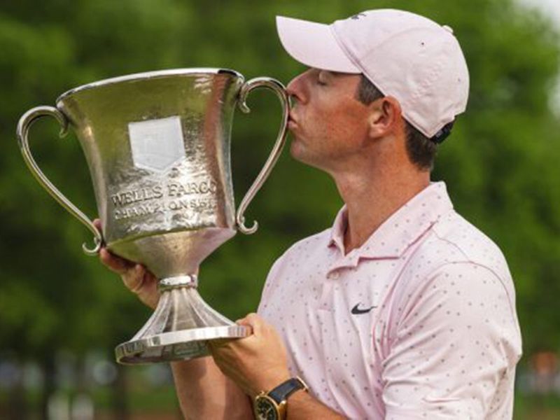 2021 Wells Fargo Championship - McIlroy completed a hat trick of victories at the Wells Fargo Championship, and put an end to 18-month drought in the process, with a one shot win over Abraham Ancer at Quail Hollow. The win came just six weeks after starting work with world-renowned coach Pete Cowen, who has a number of academies in Dubai. 