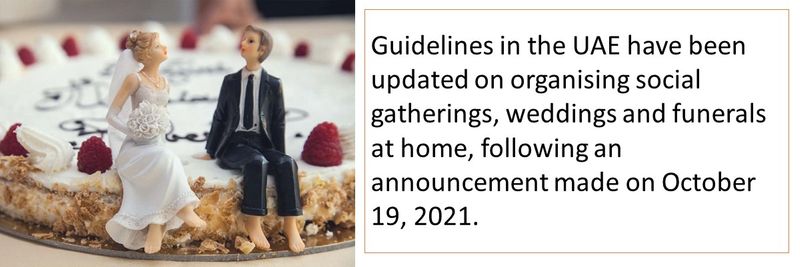 Guidelines in the UAE have been updated on organising social gatherings, weddings and funerals at home, following an announcement made on October 19, 2021.