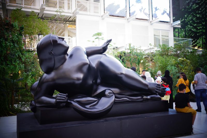 The Reclining Woman - One of the most iconic sculptures by the Colombian artist Fernando Botero.
