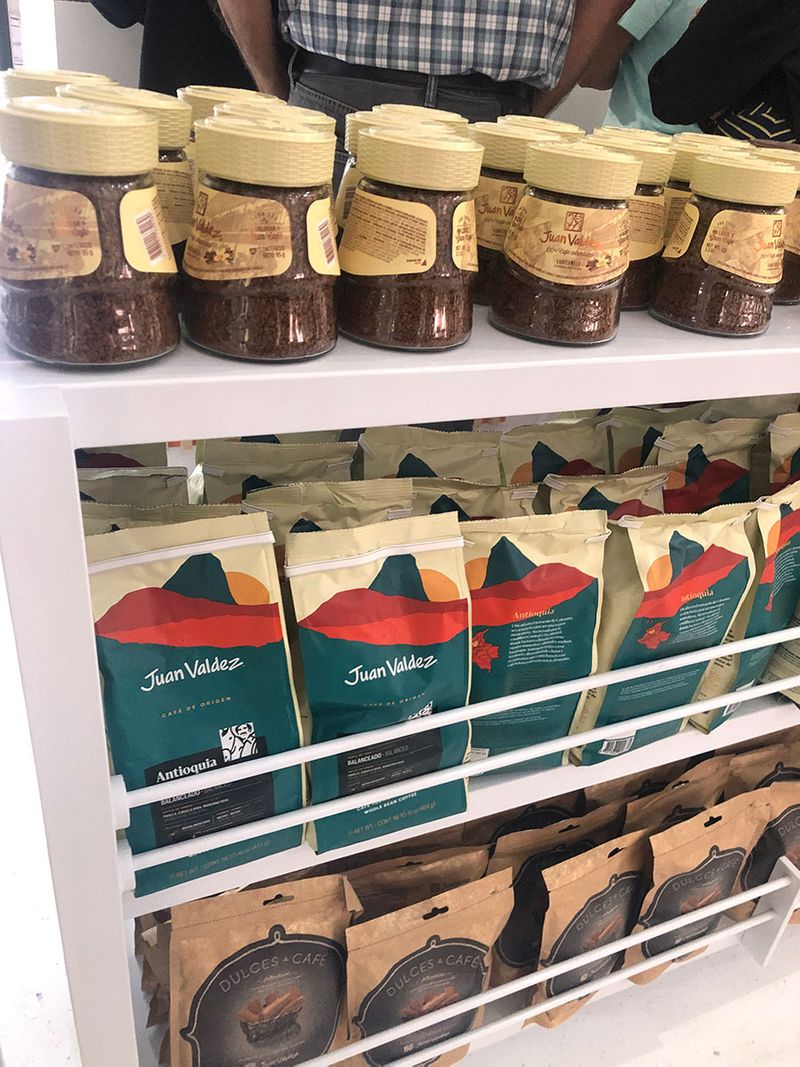 Visitors can taste and buy Colombian coffee at the pavilion