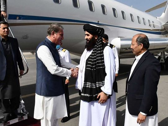 Afghanistan Amir Khan Muttaqi Pakistan Foreign Minister Shah Mahmood Qureshi 