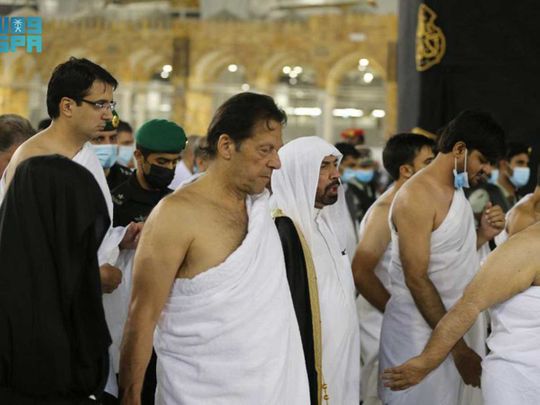 Pakistani Prime Minister Imran Khan performs Umrah in Mecca
