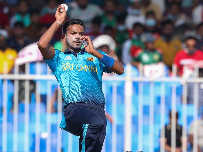 Sri Lanka's Dushmantha Chameera bowls against Bangladesh