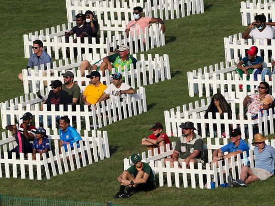 The fans watch the action between South Africa and Australia