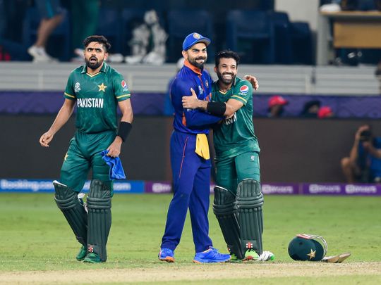 Team spirit prevailed during the India v Pakistan match