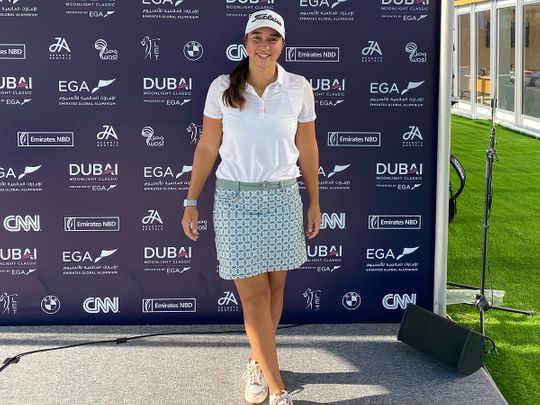Dubai-based Kristyna Napoleaova  preparing for the Dubai Moonlight Classic